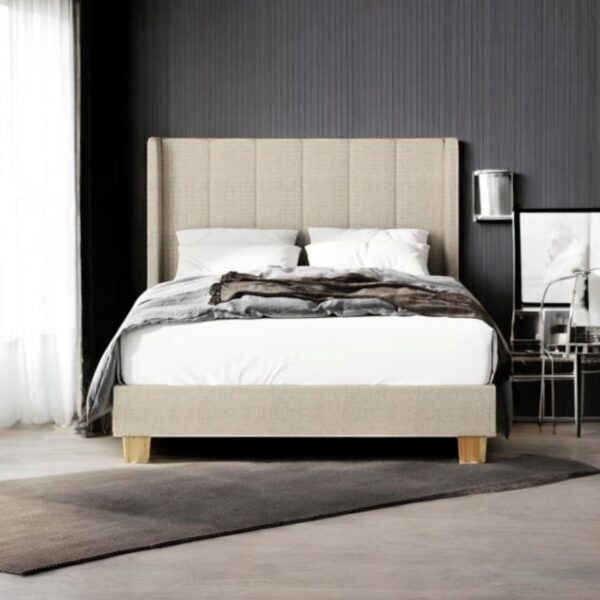 Wingback Platform Velvet Bed