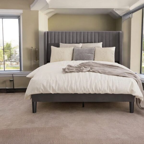 Candler Upholstered Platform Velvet Bed