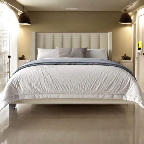 Upholstered Wingback Velvet Bed