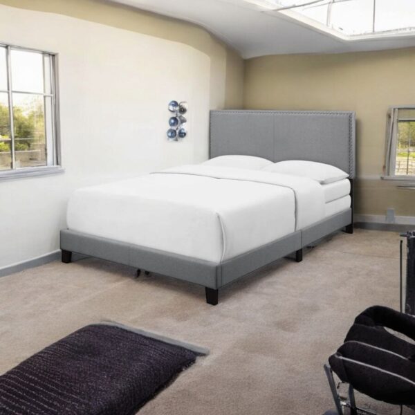 Upholstered Low Profile Standard Velvet Bed