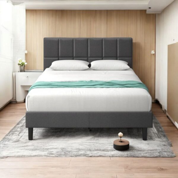 Modern Tufted Upholstered Platform Fabric Bed