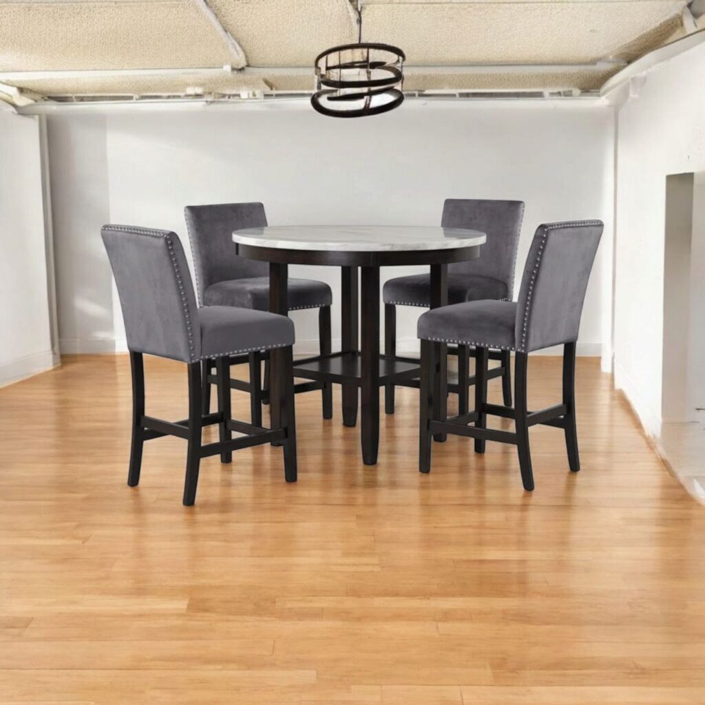 Solid Sheesham Wood 4-Seater Dining Table Set