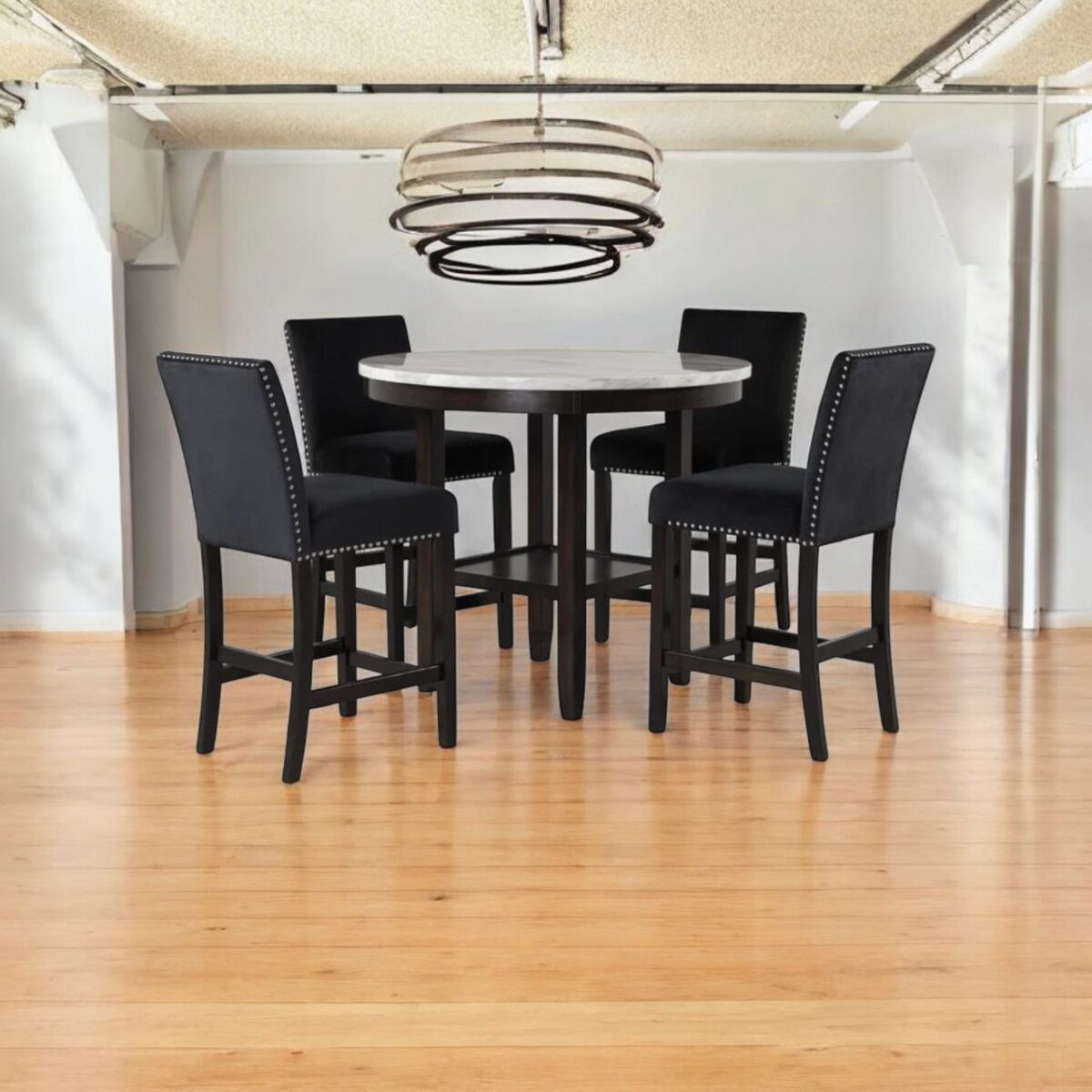 Solid Sheesham Wood 4-Seater Dining Table Set