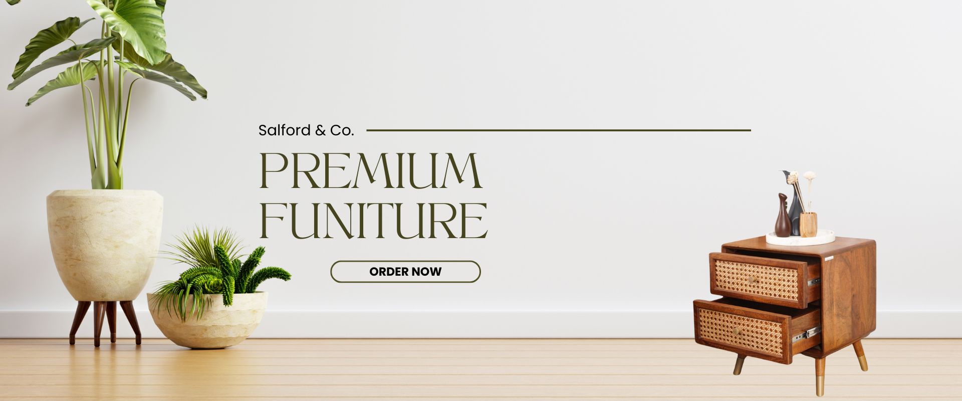 Green White Modern Premium Furniture Etsy Cover Photo (1920 x 800 px)