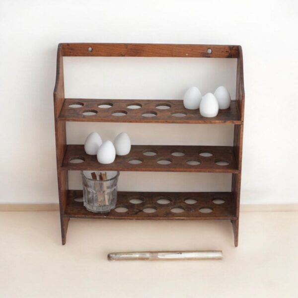 3 tier wooden egg rack holder