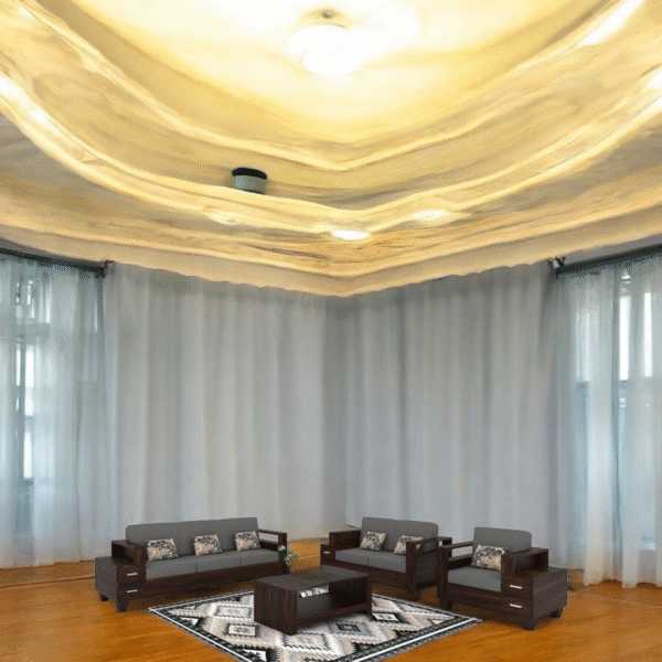 6 Seater Sofa 2 Drawer Wood Sofa Set for Living Room Home Office