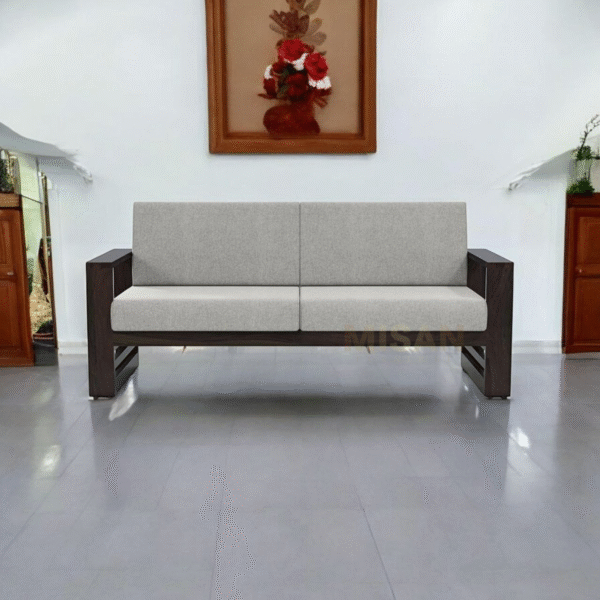 Lounge 2 Seater Sofa Wooden For Living Room/Office/Lounge With Side Magzine & Newspaper Holder 2-Person