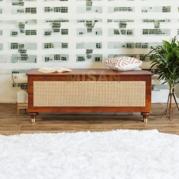 The Boston Rattan Storage Trunk Box in brown combines style and practicality for excellent storage.