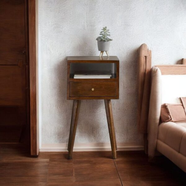 Bedside Table With One Drawer Solid Wood For Home/Living Room
