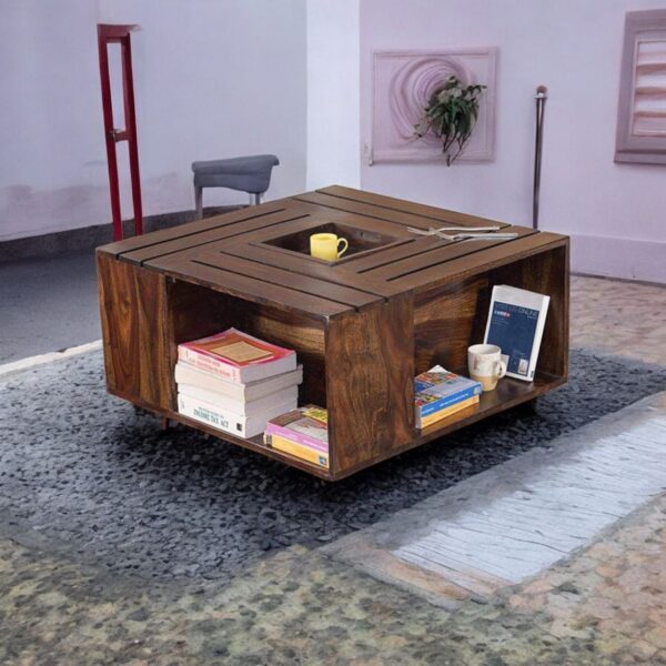 Coffee Table Woodsberry Solid Wood Crate Coffee  Table For Home/Living Room/Office