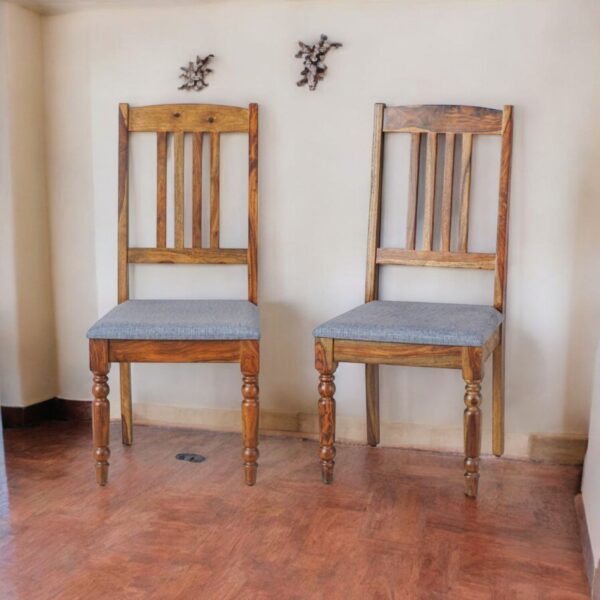 Belgium Solid Wood Dining Chair Set - Teak Finish