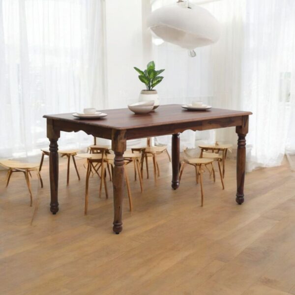 Encore Sheesham Wood 6 Seater Dining Table In Provincial Teak Finish