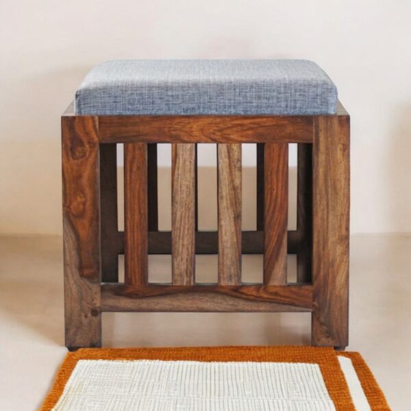 Cuttack Stool Ottoman Poufee - Teak Finish