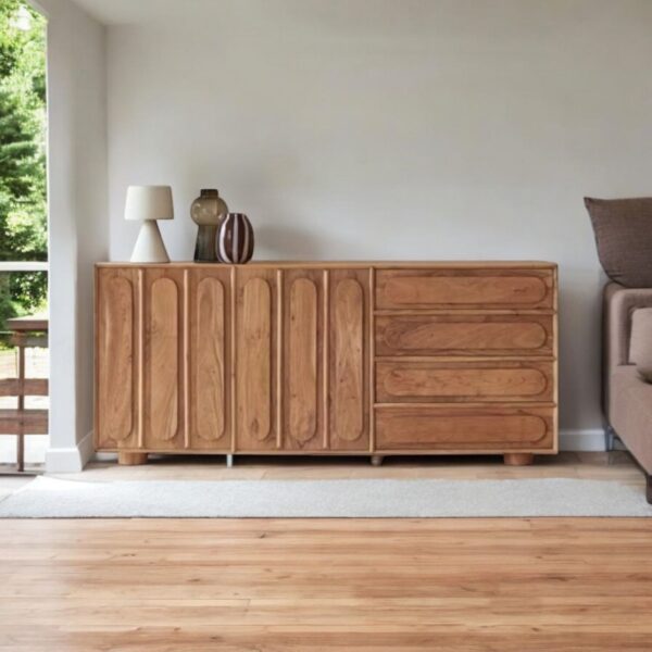 Chicago Solid Wood Two Door Three drawer Storage Cabinet