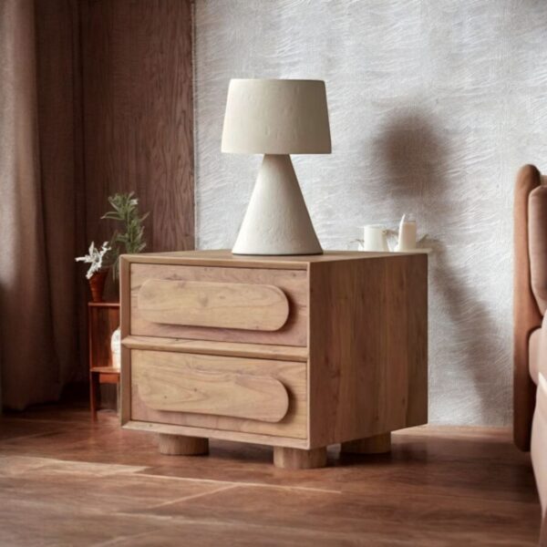 Chicago Solid Wood Two Drawer Bedside Table